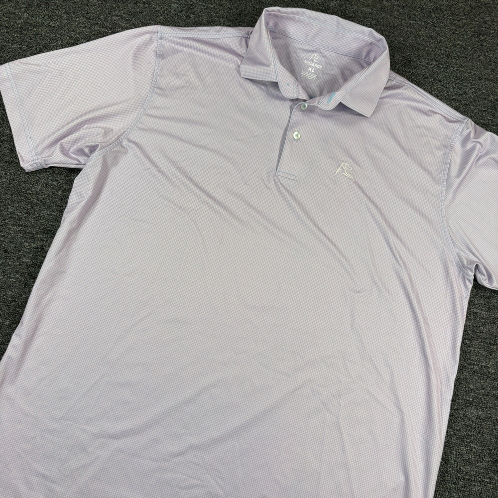 Rhoback Performance Polo Mens XL Purple Blue Micro Houndstooth Short Sleeve Golf